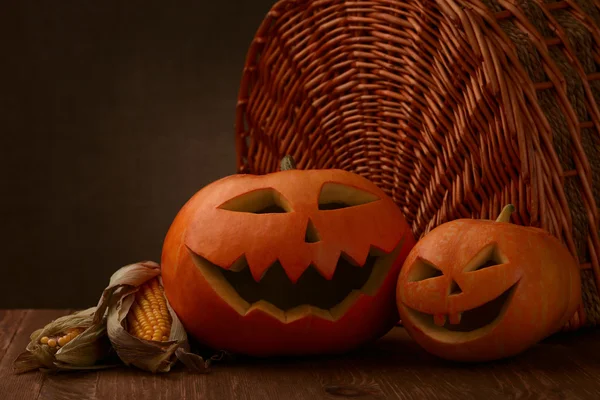 Scary halloween pumpkin jack-o-lantern — Stock Photo, Image