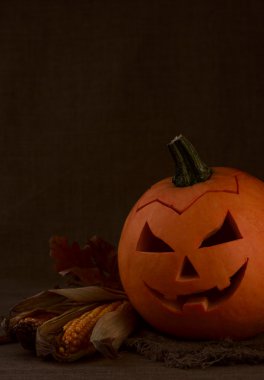 Scary halloween balkabağı jack-o-lantern