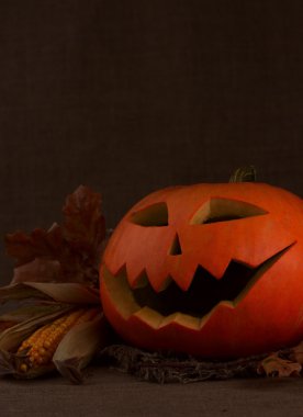 Scary halloween balkabağı jack-o-lantern