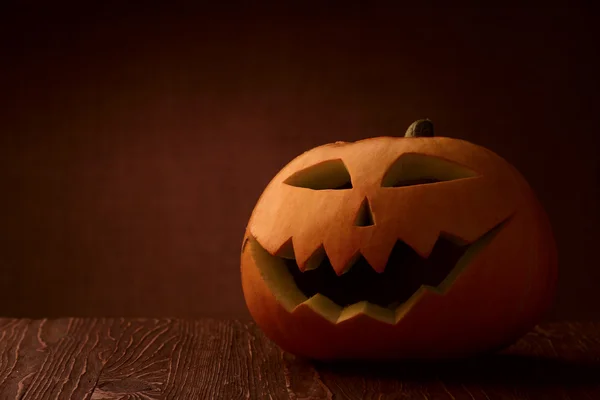 Scary halloween pumpkin jack-o-lantern — Stock Photo, Image