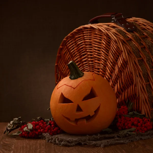 Scary halloween pumpkin jack-o-lantern Stock Image