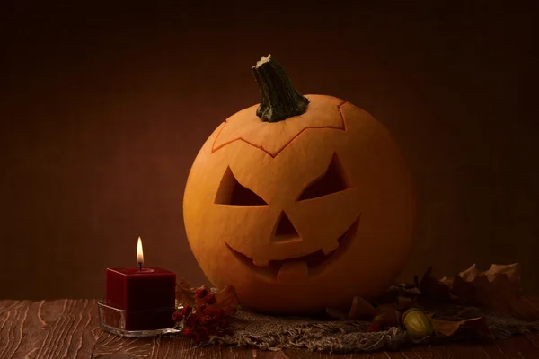 Ijesztő halloween pumpkin jack-o-lantern — Stock Fotó