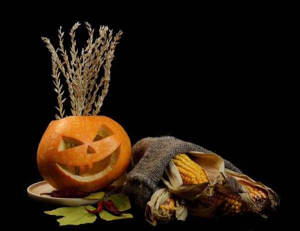 Skrämmande halloween pumpa jack-o-lantern — Stockfoto