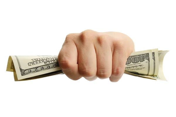 Vrouw hand met 100 dollarbiljetten — Stockfoto