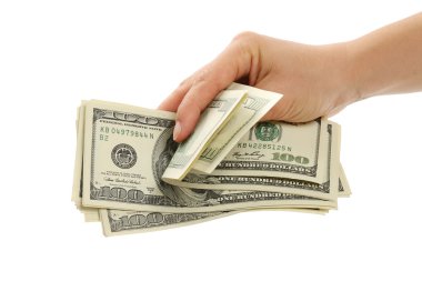 kadın el ile 100 dolar faturaları