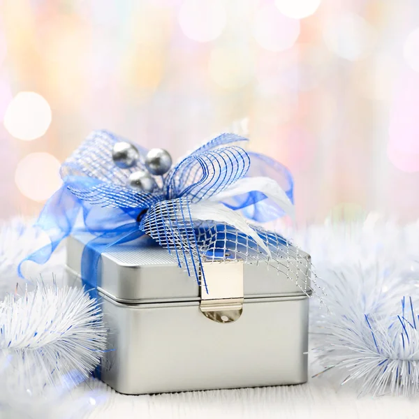 Christmas gift box on abstract background — Stock Photo, Image