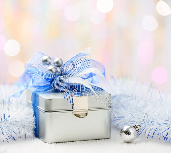 Christmas gift box on abstract background — Stock Photo, Image