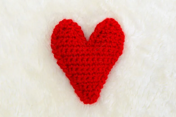 Red heart on white background — Stock Photo, Image