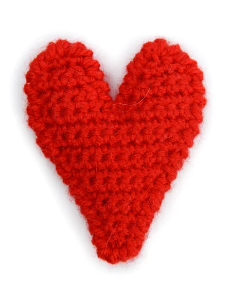 Red heart on white background — Stock Photo, Image