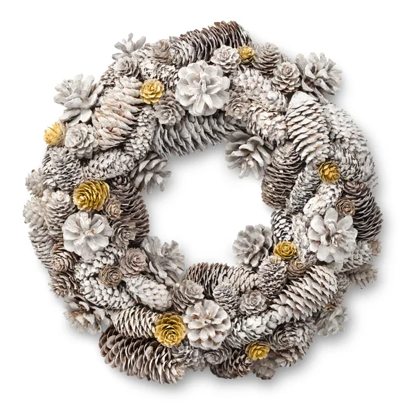 White Christmas door wreath — Stock Photo, Image