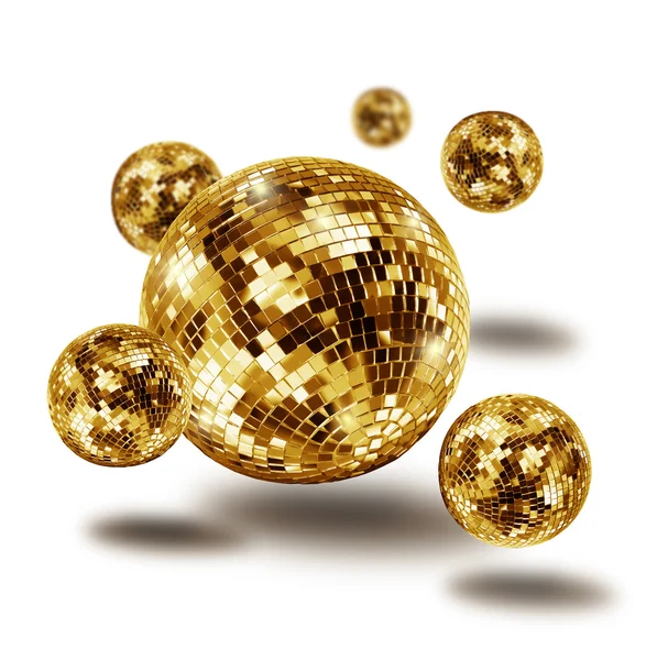 Golden disco specchio palla atomio — Foto Stock