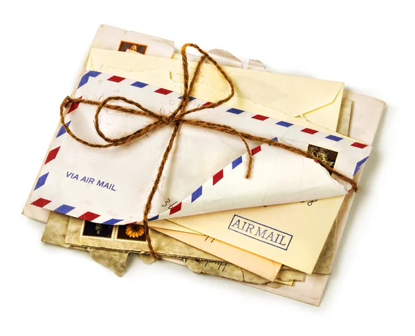 Stapel van oude luchtpost brieven — Stockfoto