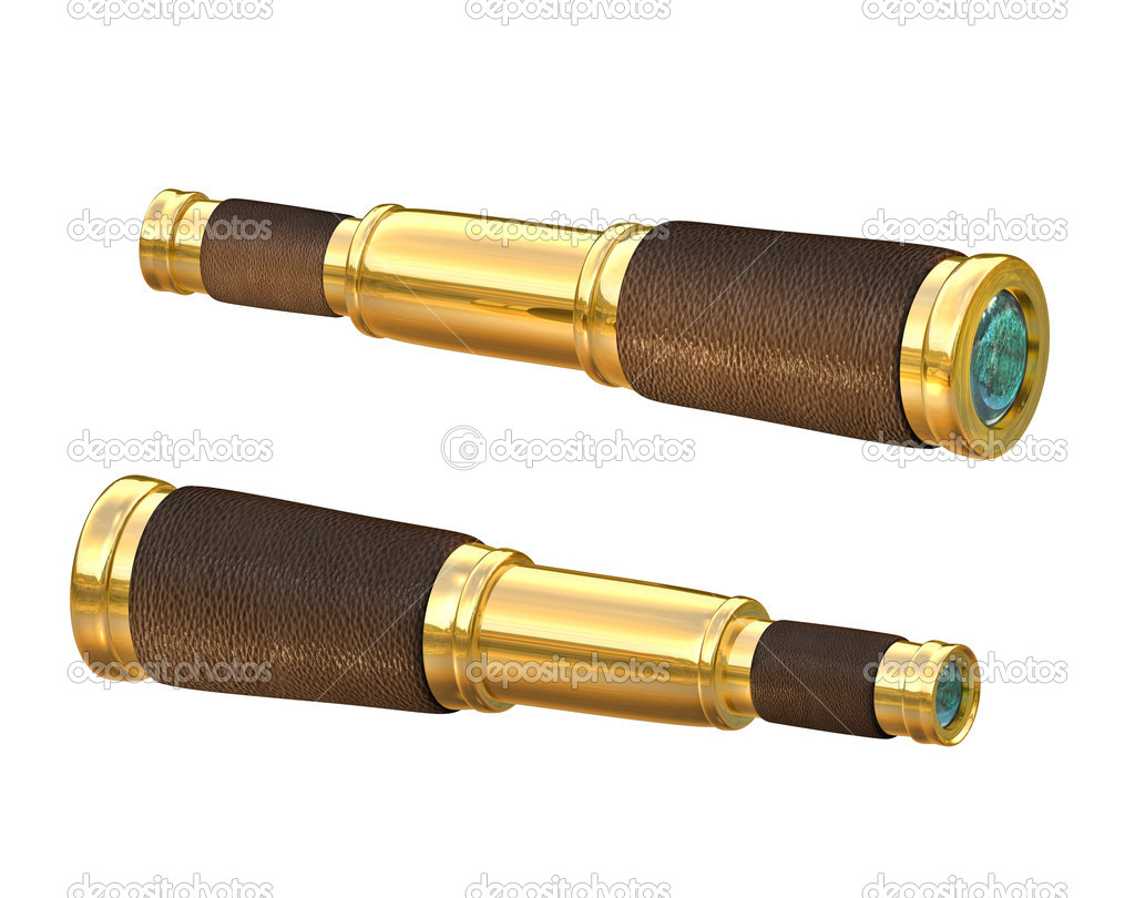 Old telescope spyglass pirate style