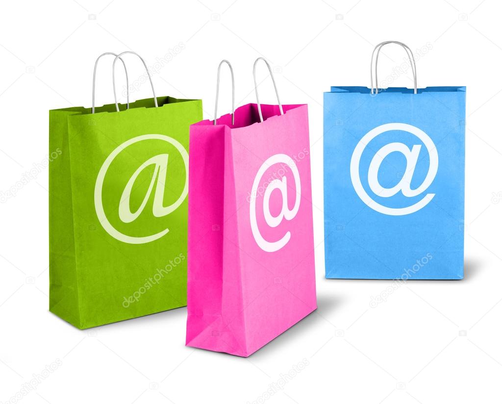 Colorful net trade shopping bags