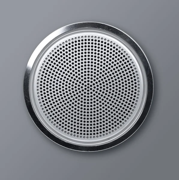 Realistic round metal loudspeaker — Stock Photo, Image