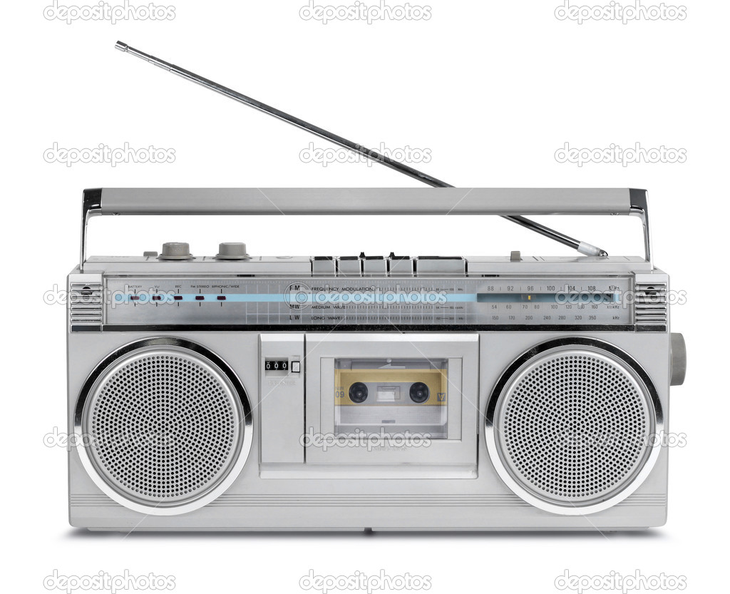 Eighties vintage radio cassette player