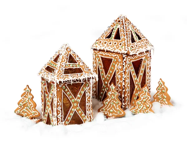 Gingerbread cookies lanterne chalets — Photo