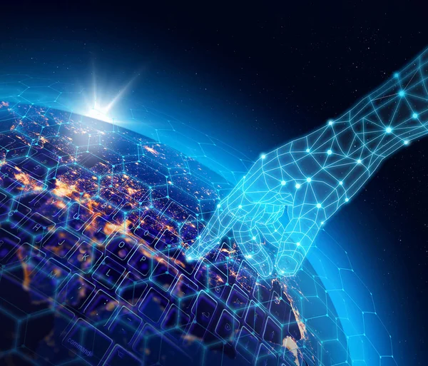 Weltweite Digitale Netzwerkinfrastruktur Für Datensicherheit Konzept Der Datenschutzverletzung Einige Elemente — Stockfoto