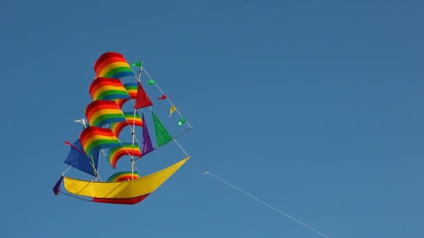 Kite-sailing in the sky — Stock Video