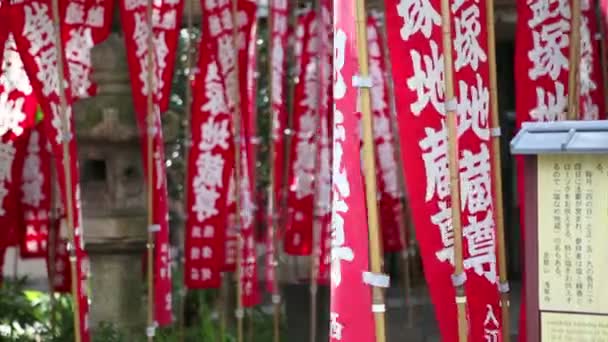 Flaggor templet senso-ji — Stockvideo