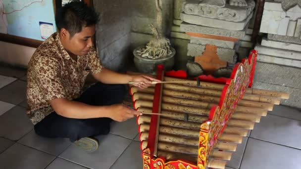 Bali straatmuzikant. Redactioneel — Stockvideo