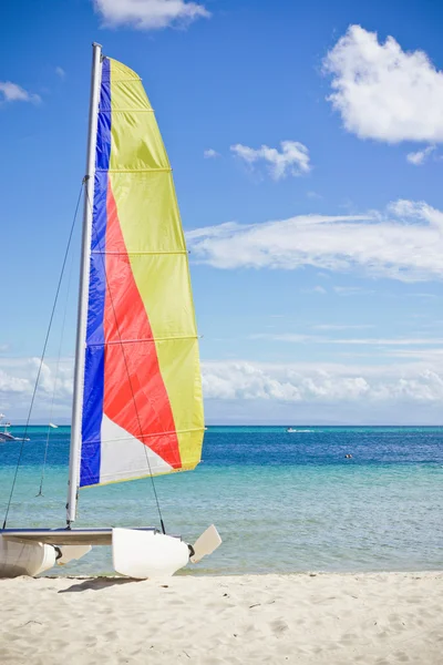 Catamarán pequeño velero bote —  Fotos de Stock