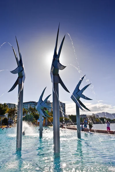 Steel fish sculpture at the Esplanade in Cairns — Stock Photo, Image