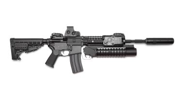 AR-15 (M4A1) carbine isolated on white background. clipart
