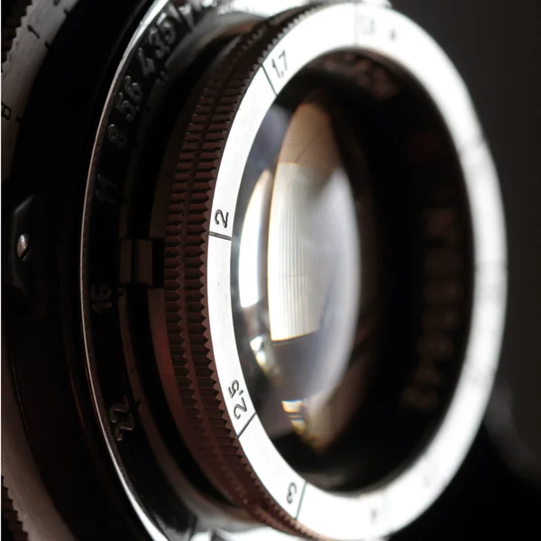 Retro camera lens close-up. — Stock Photo, Image