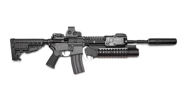 AR-15 (M4A1) carbine isolée sur fond blanc . — Photo