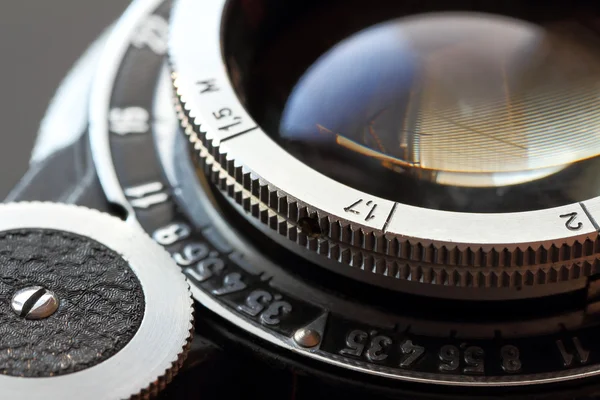 Retro camera lens close-up. — Stock Photo, Image