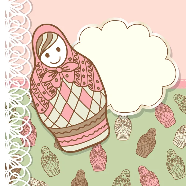 Background with Russian nested doll — Stock Vector