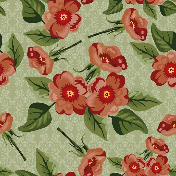 Fondo floral sin costuras — Vector de stock