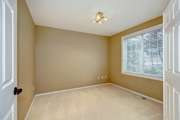 Empty new bedroom interior with brown and beige. — Stock Photo, Image