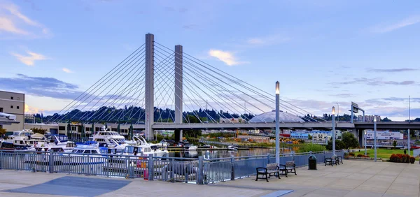 Tacoma downtown near port and Glass Museum. — Stock Photo, Image