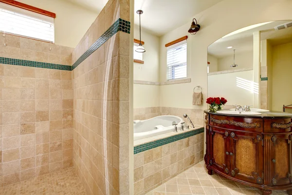 Elegant modern bathroom with shower — Stock Photo, Image