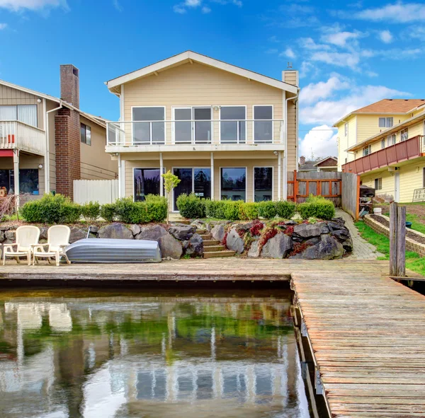 Backyard view from dock — Stock Photo, Image