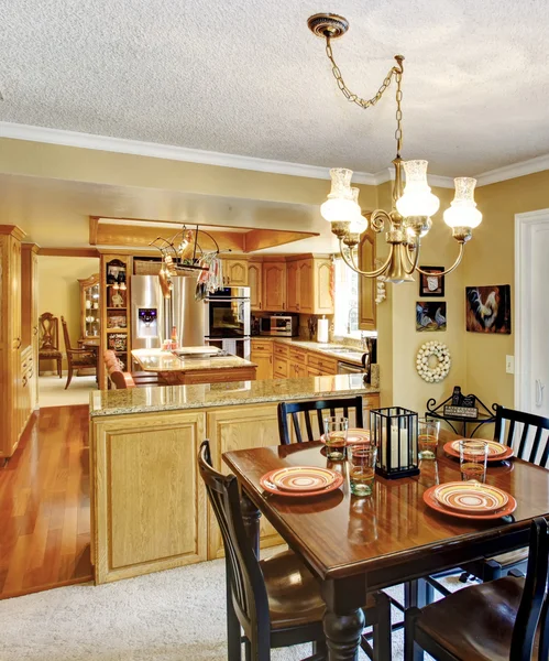 Open wall design interior. Kitchen and dining room — Stock Photo, Image