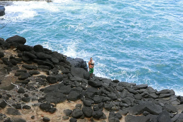 Buon padre con il suo bambino a Kauai . — Foto Stock