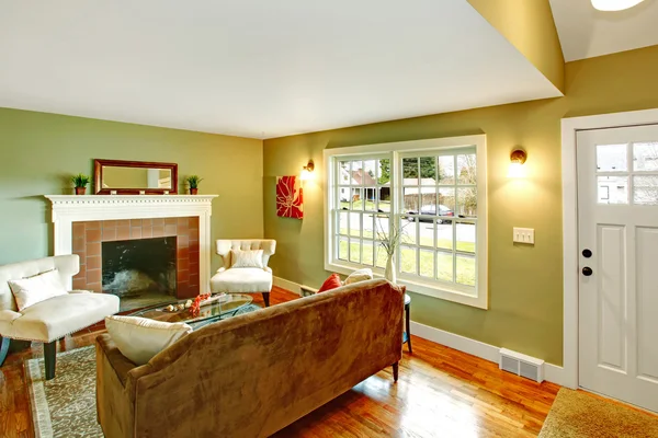 Elegant living room with a fireplace — Stock Photo, Image