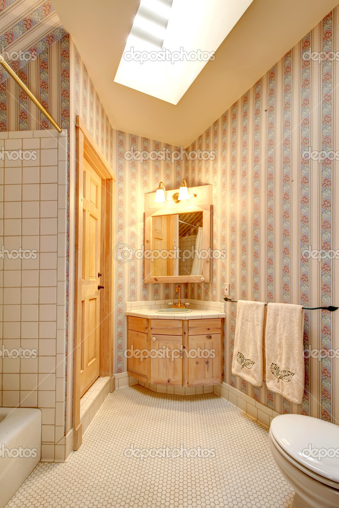 Bright Narrow Bathroom Interior Stock Photo C Iriana88w 42351101