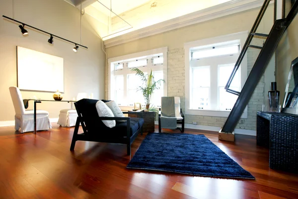 Reconstructed modern spacious living room — Stock Fotó