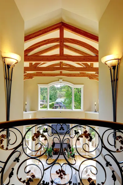 Luxury house interior. View from balcony — Stock Photo, Image