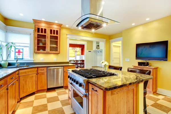 KItchen  room with tv — Stock Photo, Image