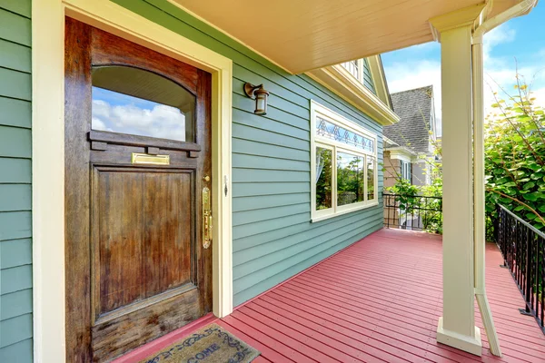 Entrance porch with railings — Stock Photo, Image