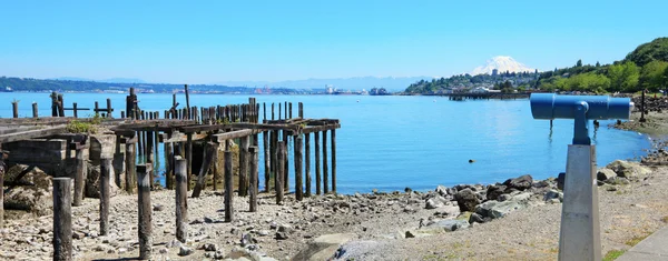 Tacoma, zerstörte Seebrücke. — Stockfoto
