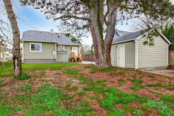 Klein huis achtertuin weergave — Stockfoto