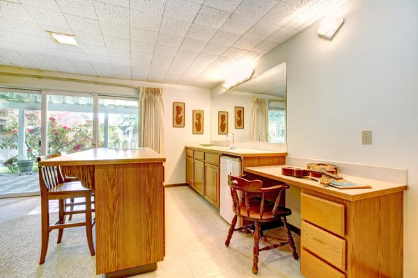 Entertainment room with bar and stools — Stock Photo, Image