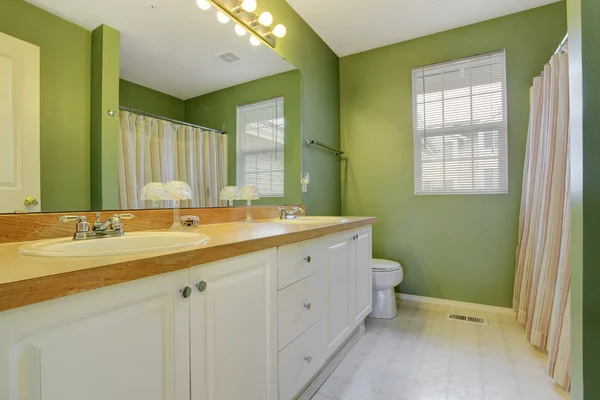 Bright green bathroom interior — Stock Photo, Image