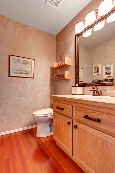 Bathroom vanity cabinet with mirror — Stock Photo, Image